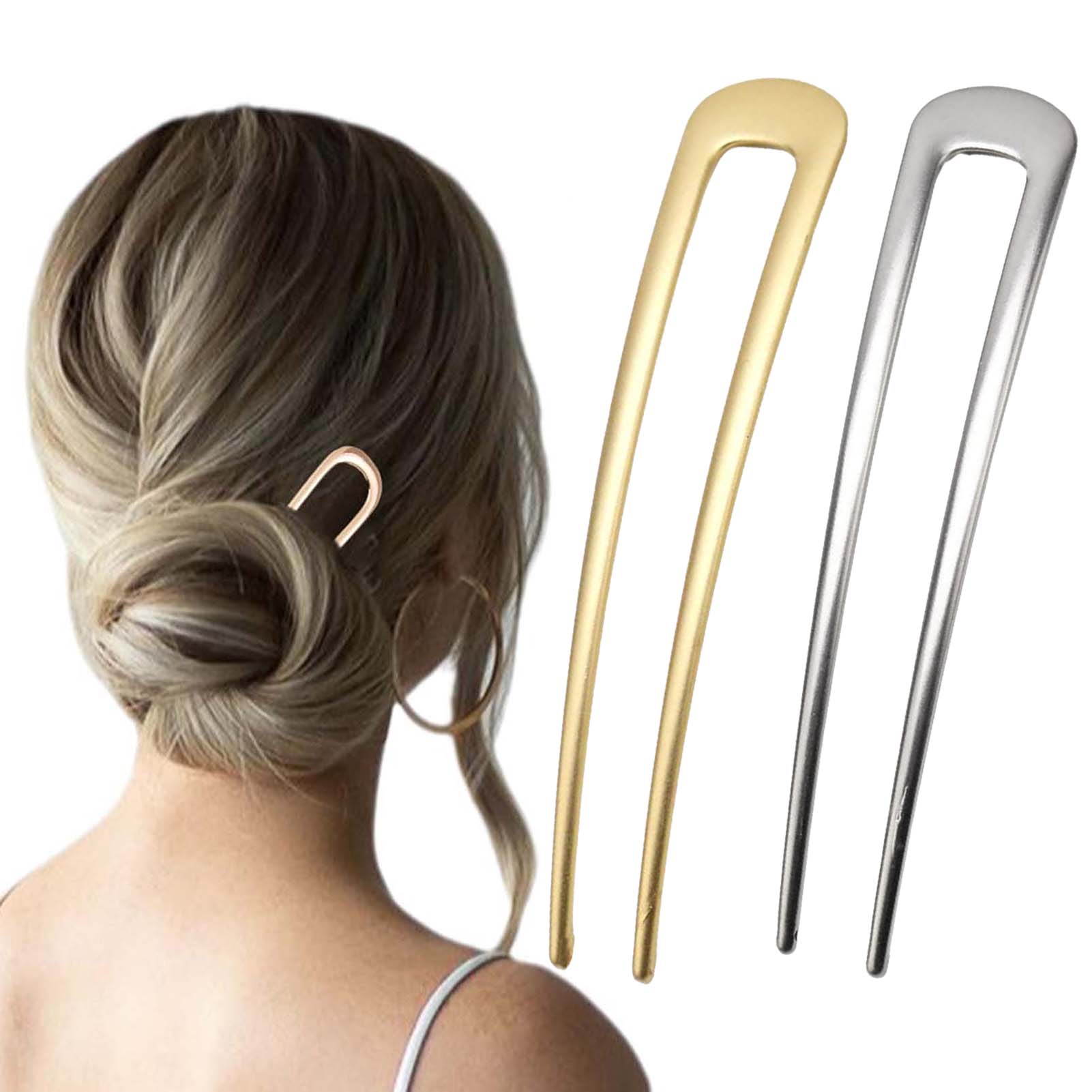 Hair Bundles - กิ๊บติดผมรูปตัวยูแบบฝรั่งเศส วินเทจ ทำจากโลหะ สำหรับผู้หญิง ผมหนา อุปกรณ์จัดแต่งทรงผม
