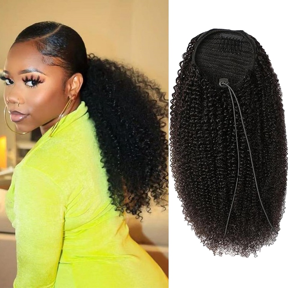 Seamless Clip In Hair Extensions Human Hair - ผมหางม้าแบบดึงเชือก ขนาด 24 26 นิ้ว ยาว
