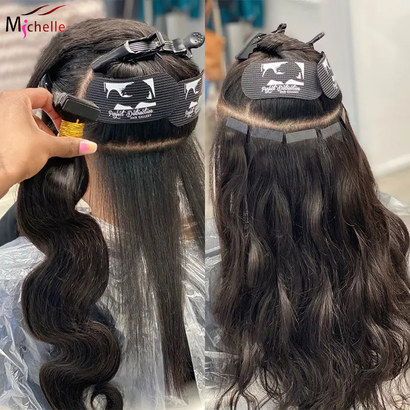 Invisible Tape In Extensions Real Hair - เทปต่อผมแท้แบบ Body Wave 20 ชิ้น/แพ็ค ผมแท้