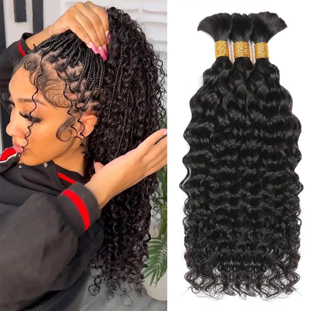 ผมมนุษย์แบบ Water Wave สำหรับถ - Water Wave Bulk Human Hair For Braiding บทวิจารณ์และราคา