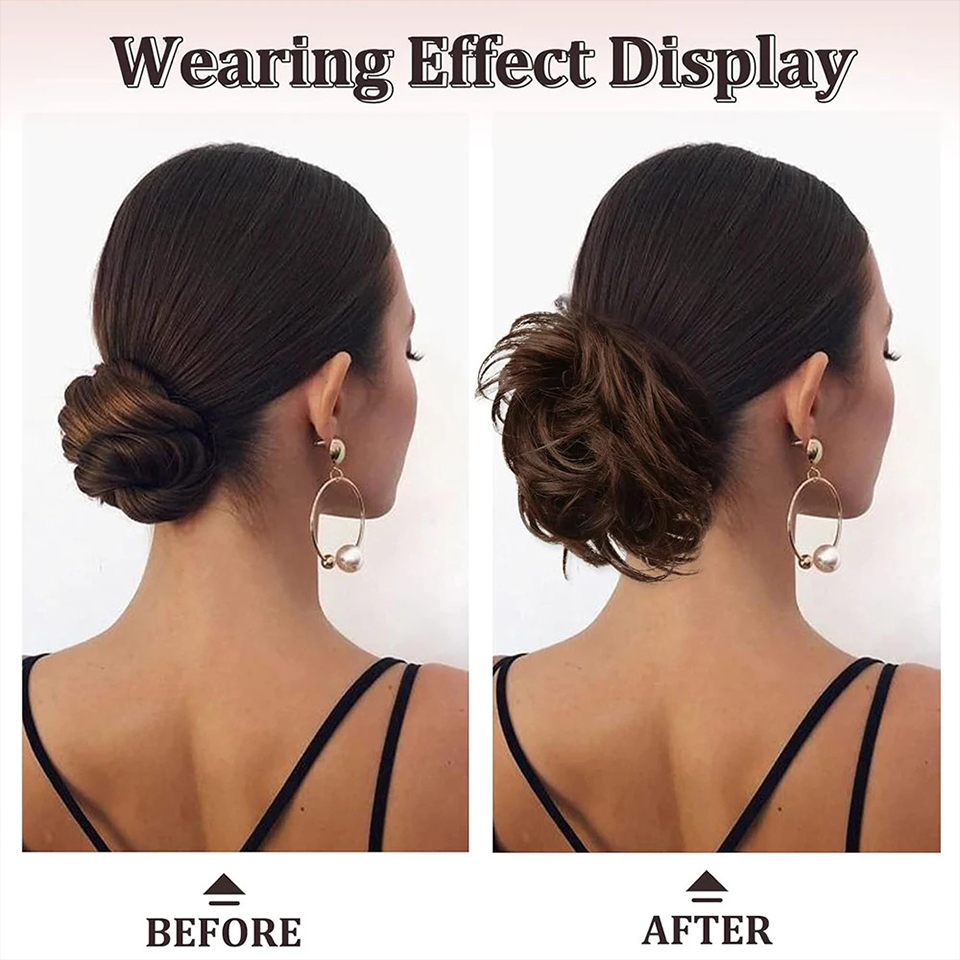 วิกผมต่อหางม้าแบบหนีบผมดัดลอนผ - Claw Clip Messy Bun Hair Piece บทวิจารณ์และราคา
