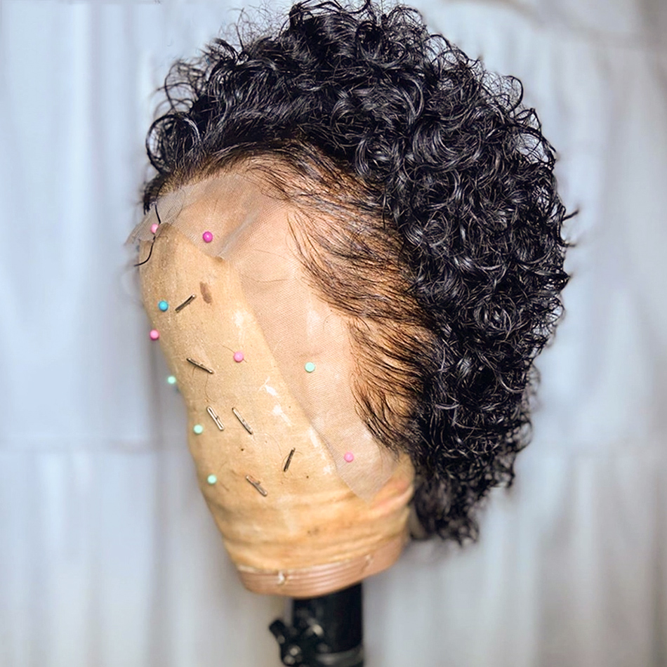 Curly Pixie ตัดวิกผมลูกไม้วิกผ - Short Pixie Cut Wig Human Hair Cheap บทวิจารณ์และราคา