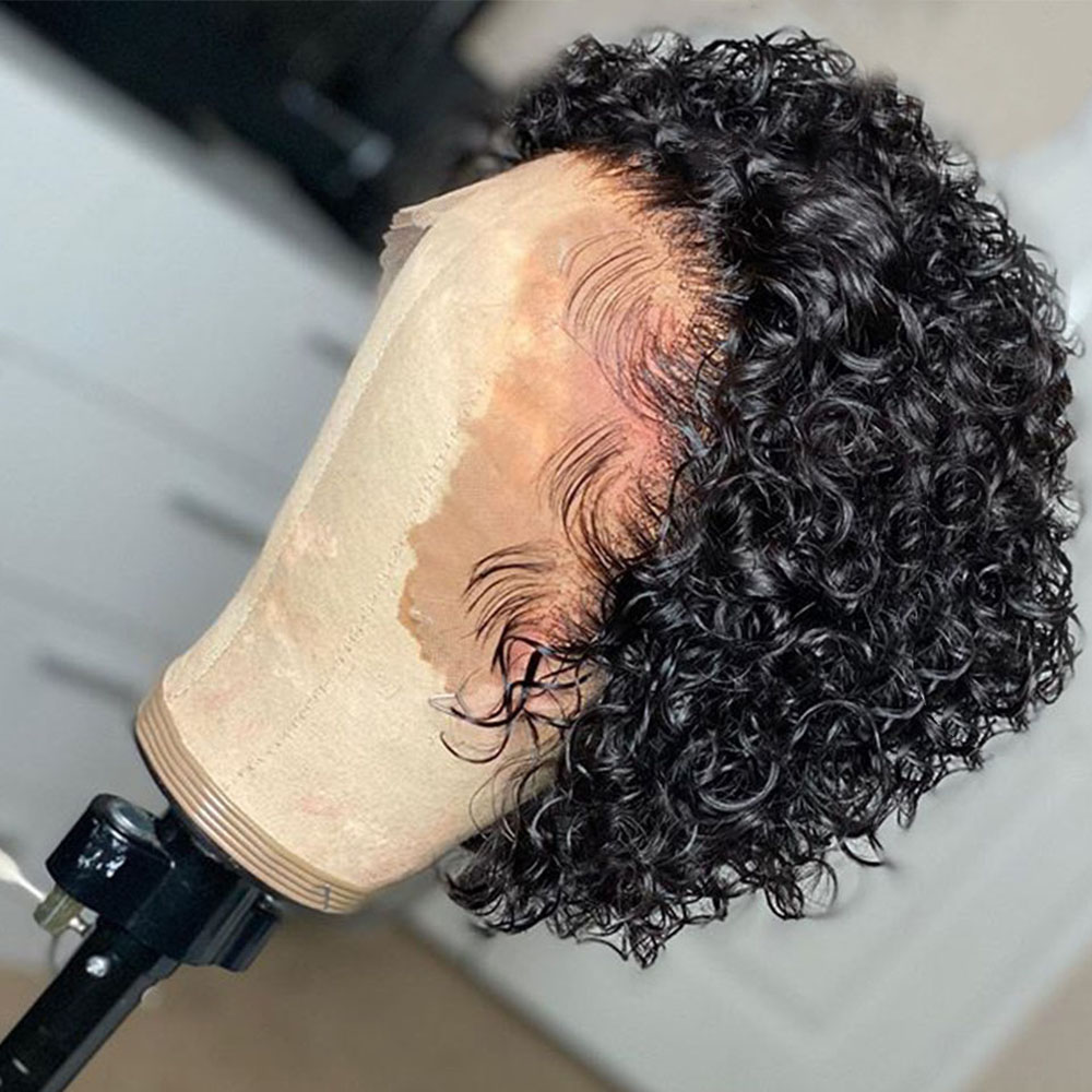 Curly Pixie ตัดวิกผมลูกไม้วิกผ - Short Pixie Cut Wig Human Hair Cheap บทวิจารณ์และราคา