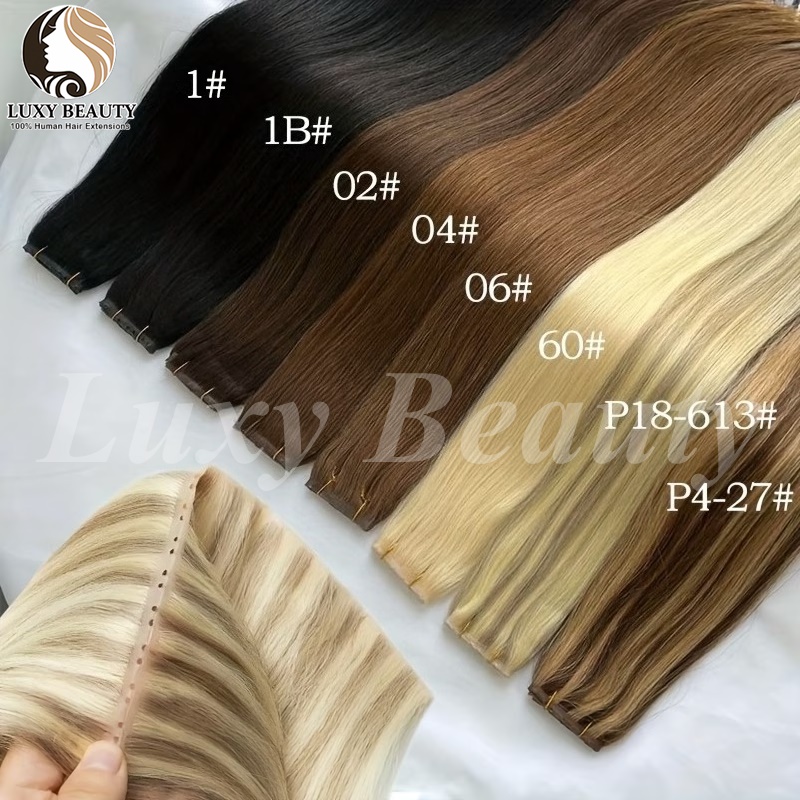 ผมต่อแบบเจาะรูสีน้ำตาล บราวน์  - Invisible Tape In Extensions Real Hair บทวิจารณ์และราคา
