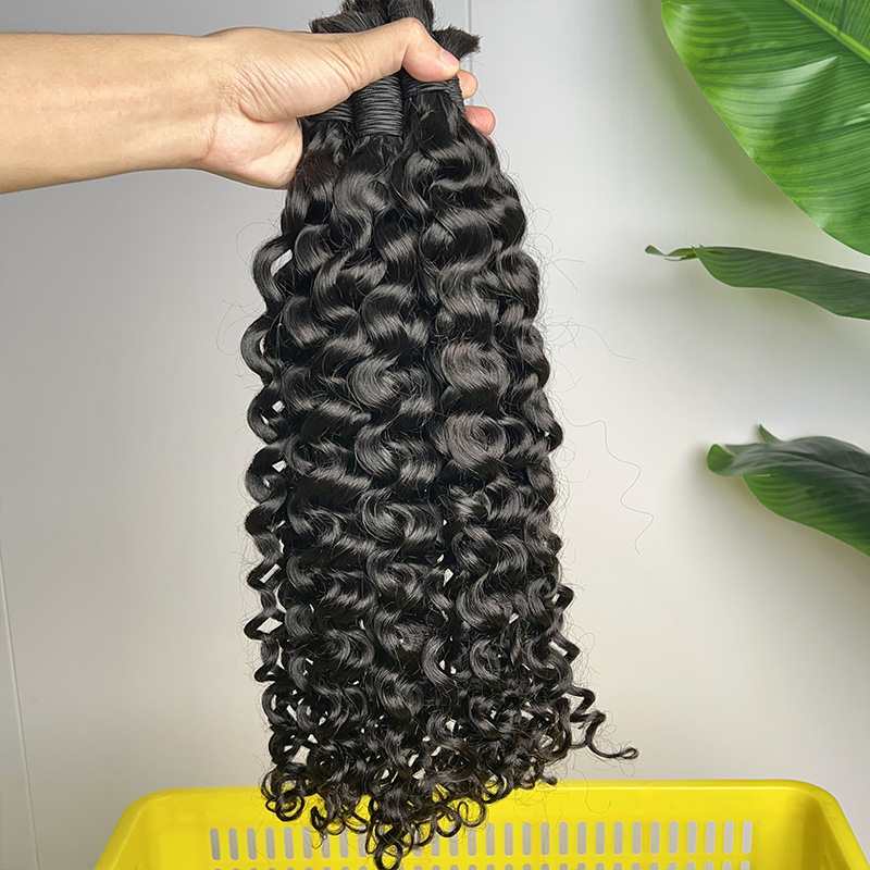 ผมแท้ 100% สำหรับถักเปีย แบบลอ - Water Wave Bulk Human Hair For Braiding บทวิจารณ์และราคา