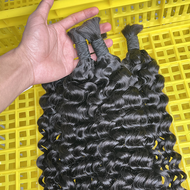 ผมแท้ 100% สำหรับถักเปีย แบบลอ - Water Wave Bulk Human Hair For Braiding บทวิจารณ์และราคา