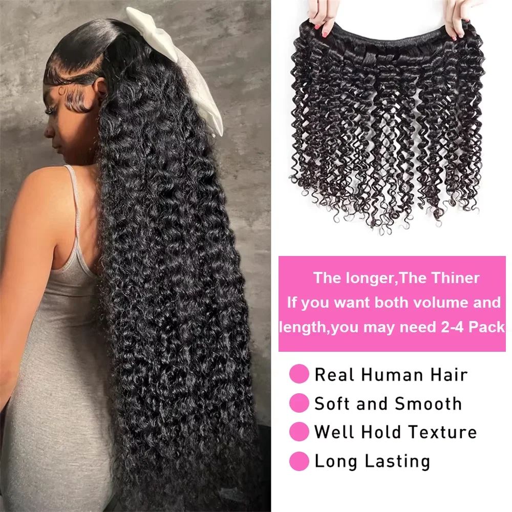 ผมลอนลึกแบบเป็นช่อพร้อมผมปิดหน - Deep Wave 3 Bundles With Closure บทวิจารณ์และราคา