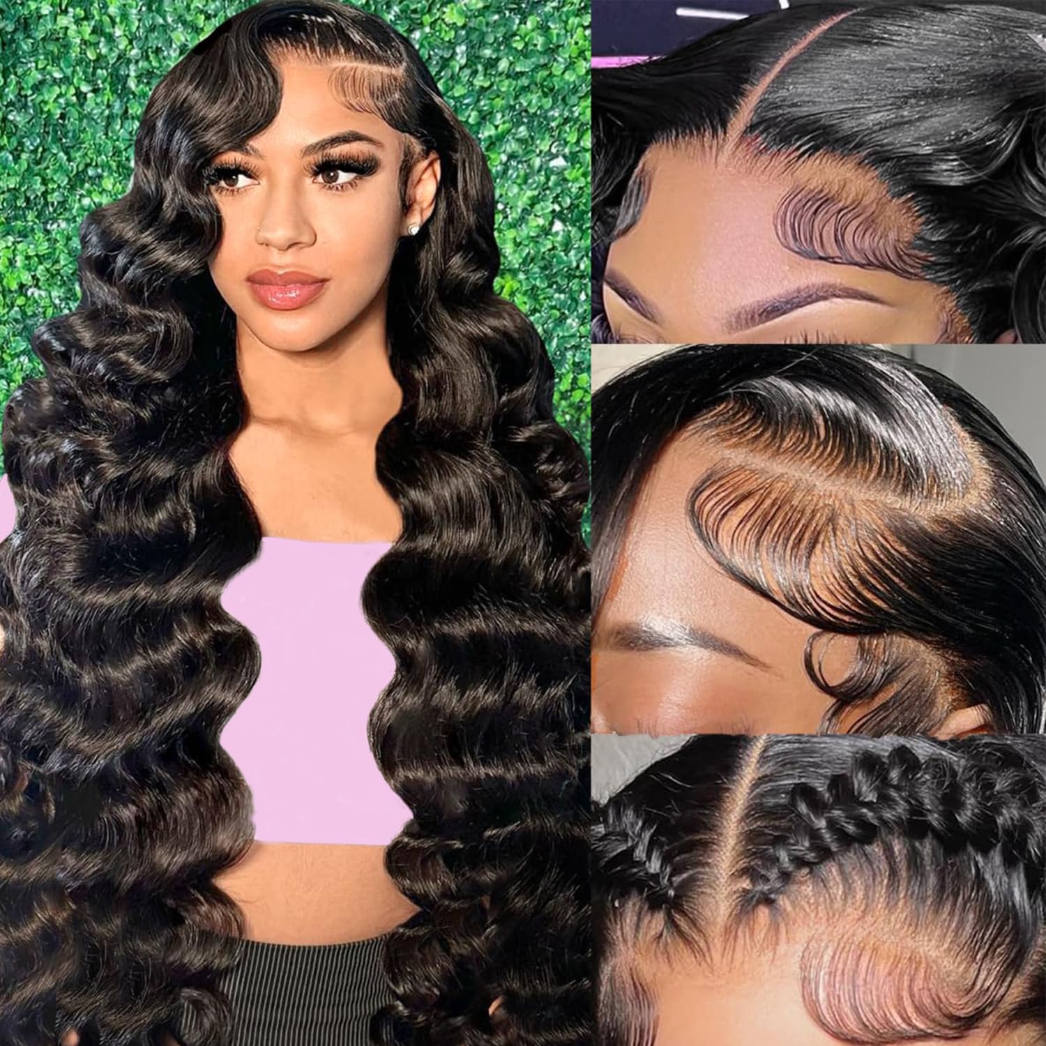 วิกผมลูกไม้ด้านหน้าแบบโปร่งใส  - Hd Lace Frontal Wig Human Hair Pre Plucked บทวิจารณ์และราคา