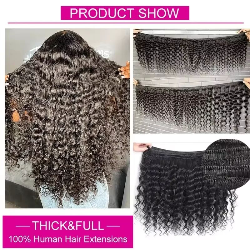 ผมแท้บราซิล 100% แบบเวอร์จิ้น  - Deep Wave 3 Bundles With Closure บทวิจารณ์และราคา