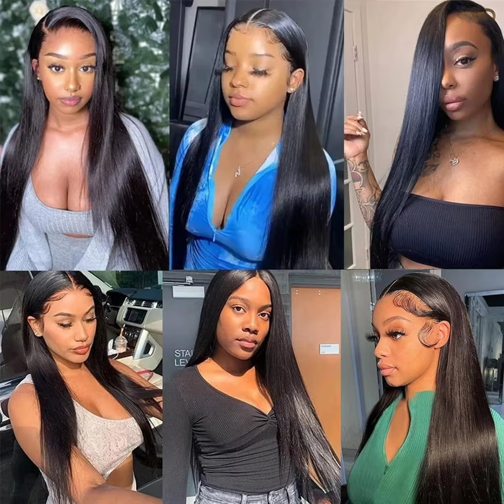 วิกผมแท้สีดำธรรมชาติ เงางามตรง - Glueless Wear And Go Human Hair Wig บทวิจารณ์และราคา