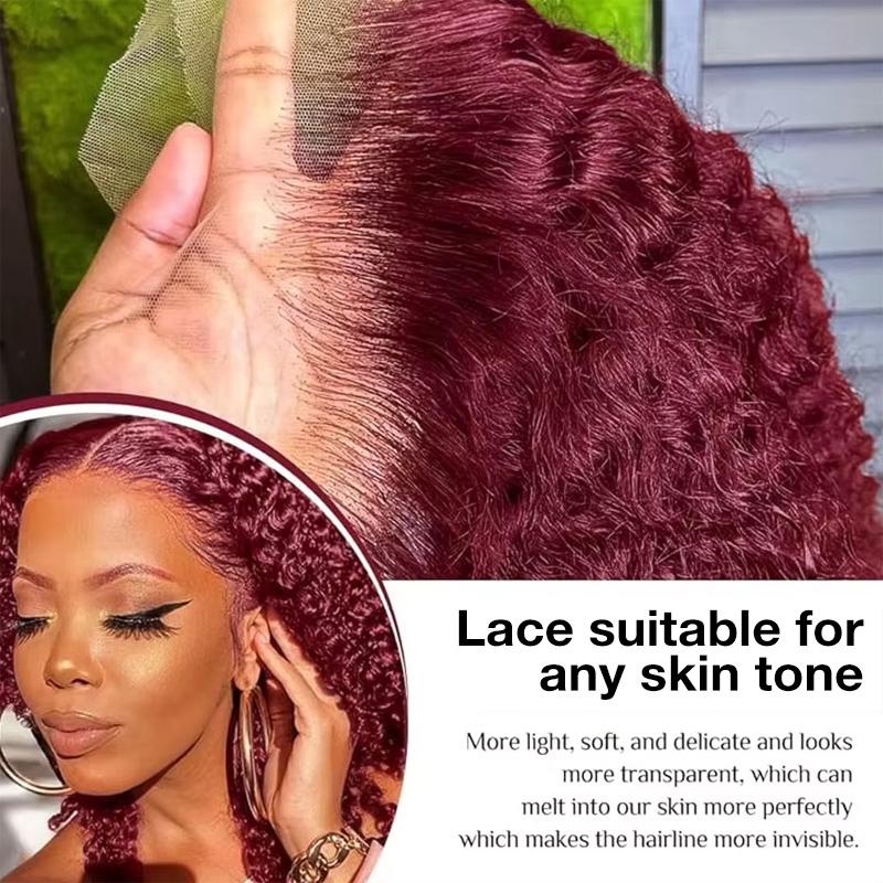 วิกผมลูกไม้ด้านหน้า 99j ลอนคลื - Hd Lace Frontal Wig Human Hair Pre Plucked บทวิจารณ์และราคา