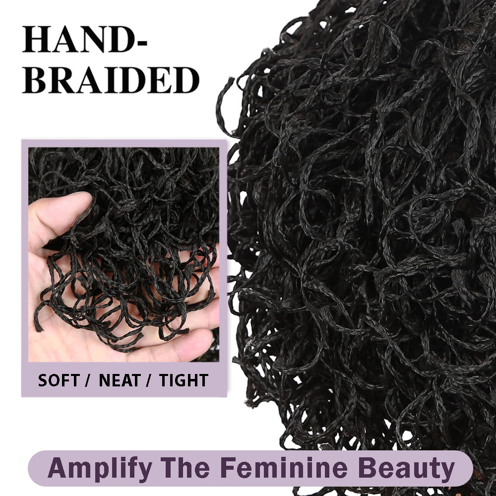 คู่เต็มลูกไม้บิดกล่องถักวิกผมส - Synthetic Braided Wigs For Black Women บทวิจารณ์และราคา