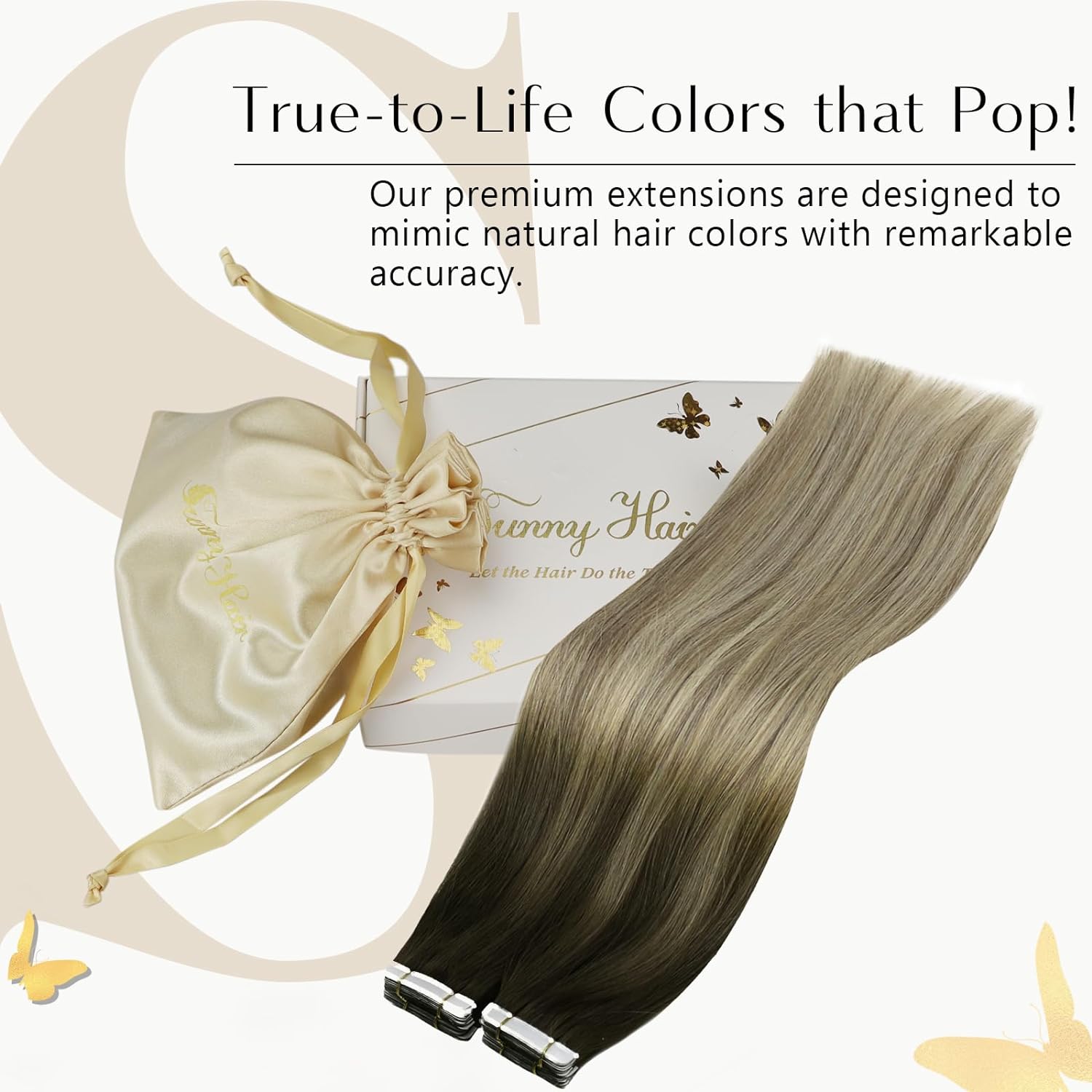 เทปต่อผม VeSunny ผมแท้ ย้อมสีบ - Invisible Tape In Extensions Real Hair บทวิจารณ์และราคา