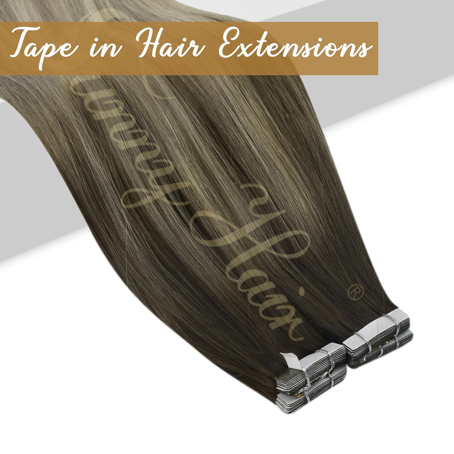 เทปต่อผม VeSunny ผมแท้ ย้อมสีบ - Invisible Tape In Extensions Real Hair บทวิจารณ์และราคา