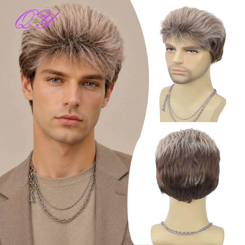 วิกผมสั้นสีน้ำตาลฟลาซเซนสังเคร - Synthetic Wigs บทวิจารณ์และราคา