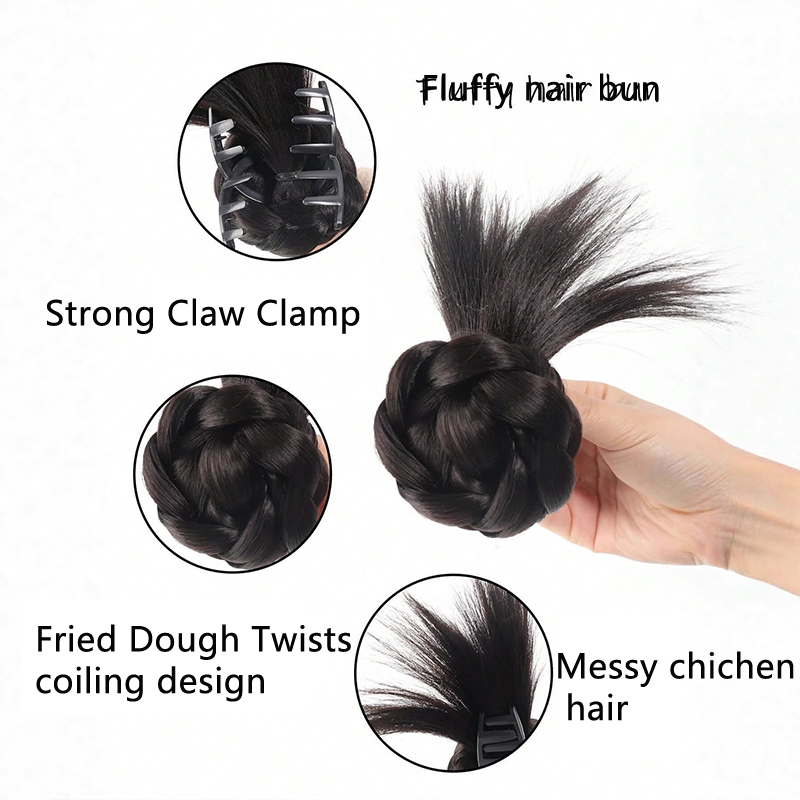 ผมปลอมทรงมวยยุ่งๆ แบบฟูฟ่องและ - Claw Clip Messy Bun Hair Piece บทวิจารณ์และราคา