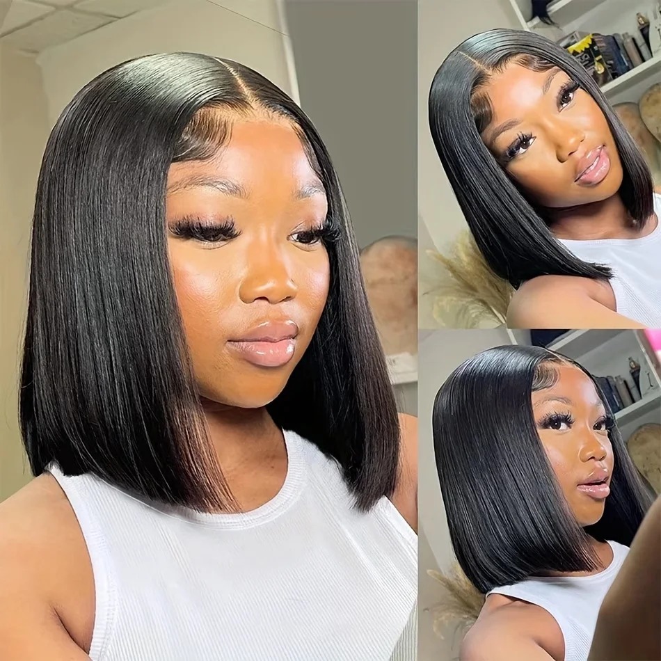 วิกผมบ๊อบผมแท้ทรงสั้นตรง วิกผม - Glueless Wear And Go Human Hair Wig บทวิจารณ์และราคา