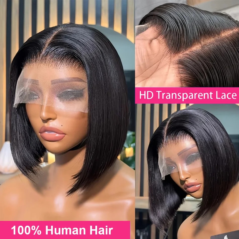วิกผมบ๊อบผมแท้ทรงสั้นตรง วิกผม - Glueless Wear And Go Human Hair Wig บทวิจารณ์และราคา