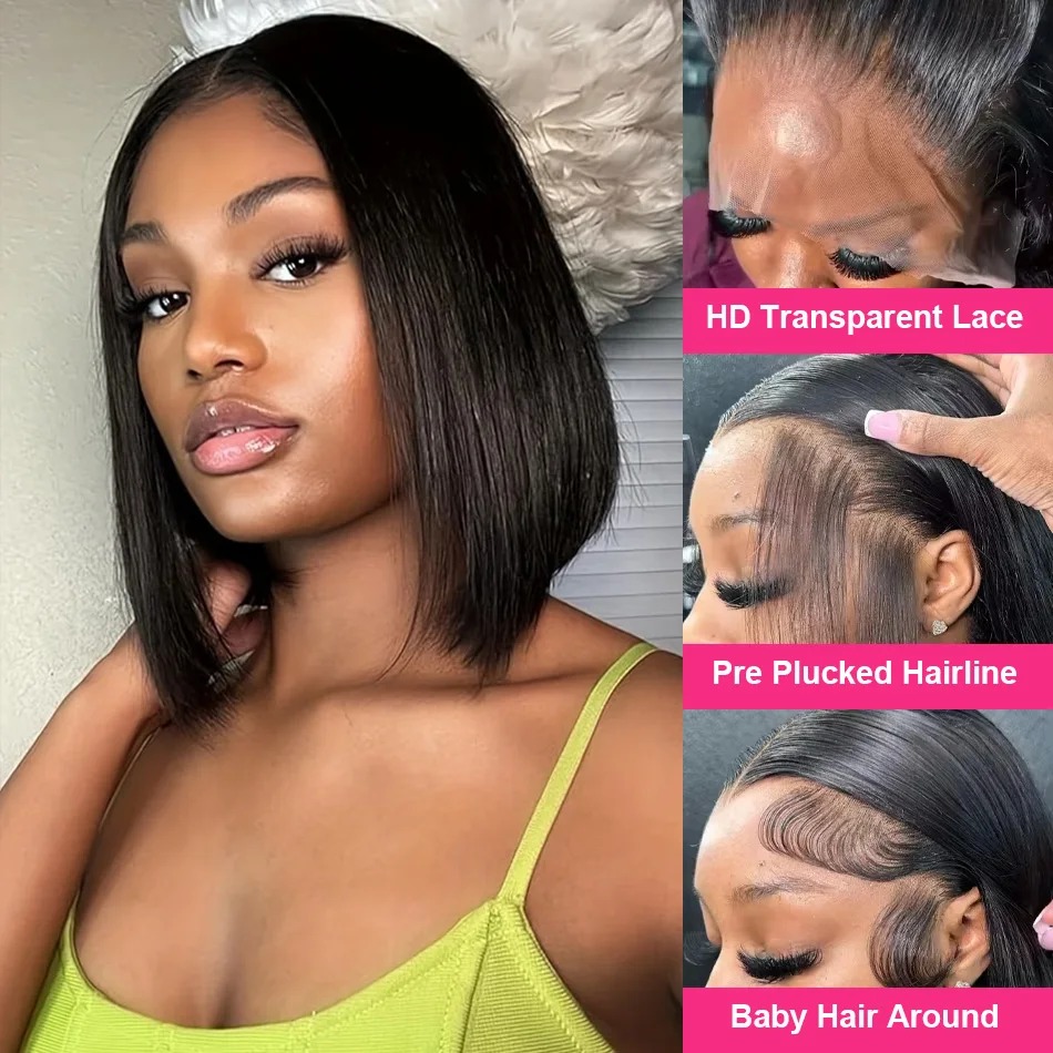 วิกผมบ๊อบผมแท้ทรงสั้นตรง วิกผม - Glueless Wear And Go Human Hair Wig บทวิจารณ์และราคา