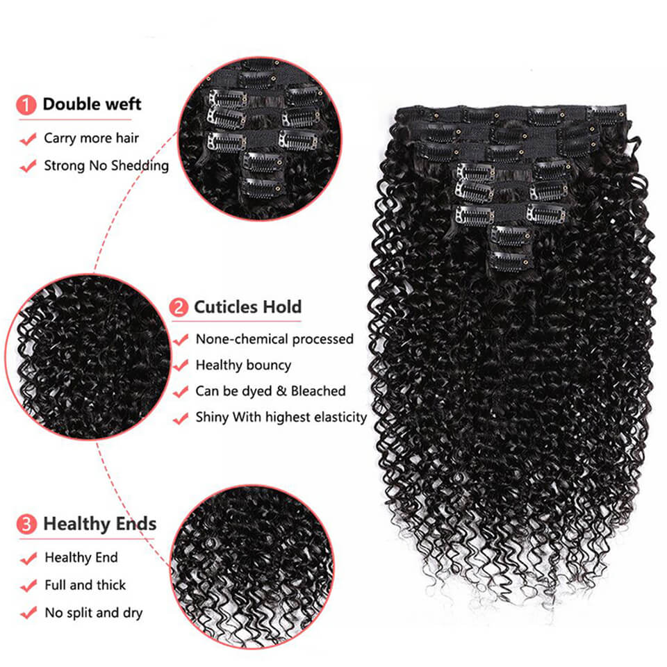 ผมต่อแบบคลิปหนีบผมแท้แบบหยิกฟู - Seamless Clip In Hair Extensions Human Hair บทวิจารณ์และราคา