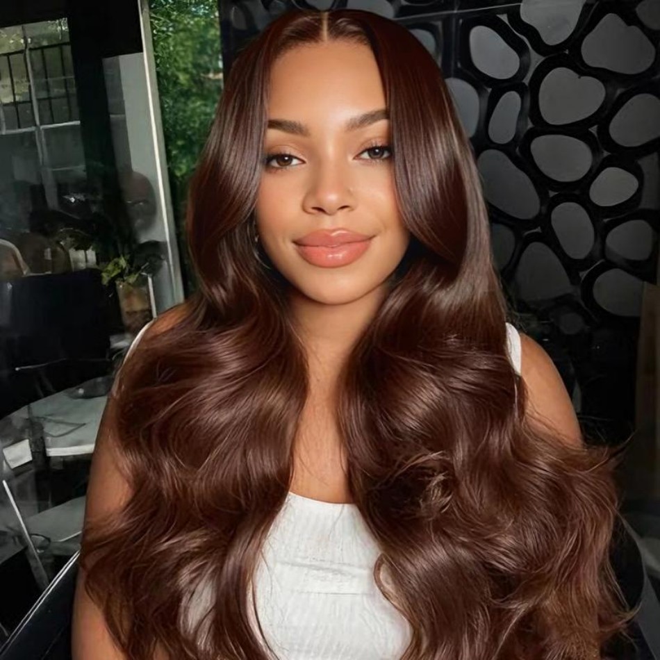 วิกผมลูกไม้ HD ลอนคลื่นสีน้ำตา - Hd Lace Frontal Wig Human Hair Pre Plucked บทวิจารณ์และราคา